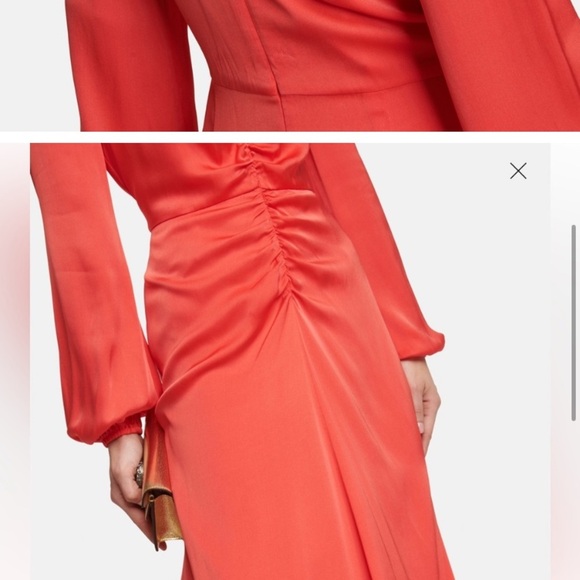 Veronica Beard Fayla Silk Chain-Detail Cutout Midi Dress Watermelon size 2 - Picture 15 of 15